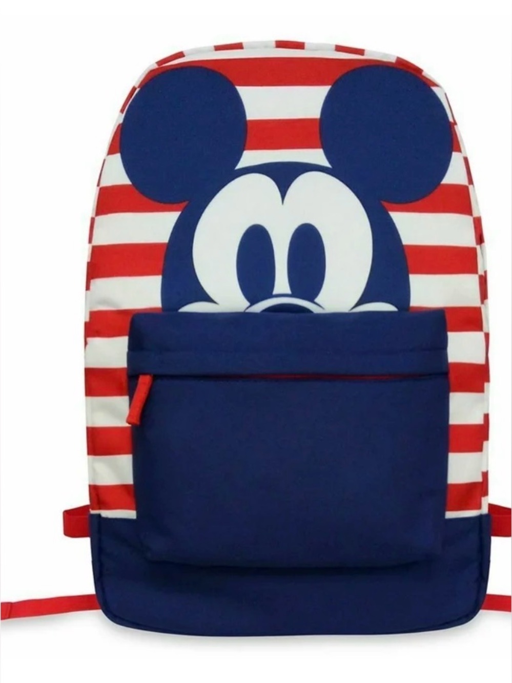 Disney Store Mickey Mouse Screen Art Striped Backpack Bag Red White Blue